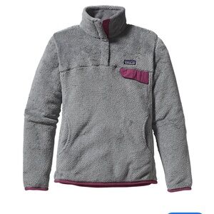 Patagonia RARE Re-Tool Snap T Fleece Pullover‎ Gray Purple small GUC